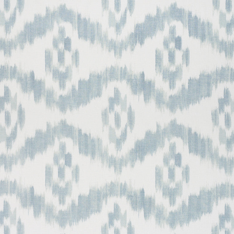 Madaket Ikat Sky 177821 by Schumacher Designer Fabric CHAMBRAY COTTON 60% LINEN 40% INDIA </p><p>Repeat: Horizontal: 17 1/4" (44CM) and Vertical: 18" (46CM) 52.75 - Swanky Fabrics -