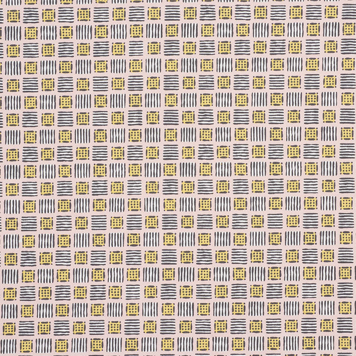 Mottley Grid Pink Lemonade 177861 by Schumacher Designer Fabric Celerie-Kemble 100% Cotton Wyzenbeek 15,000 Horizontal: 9 and Vertical: 12.5 54.75 - Swanky Fabrics -