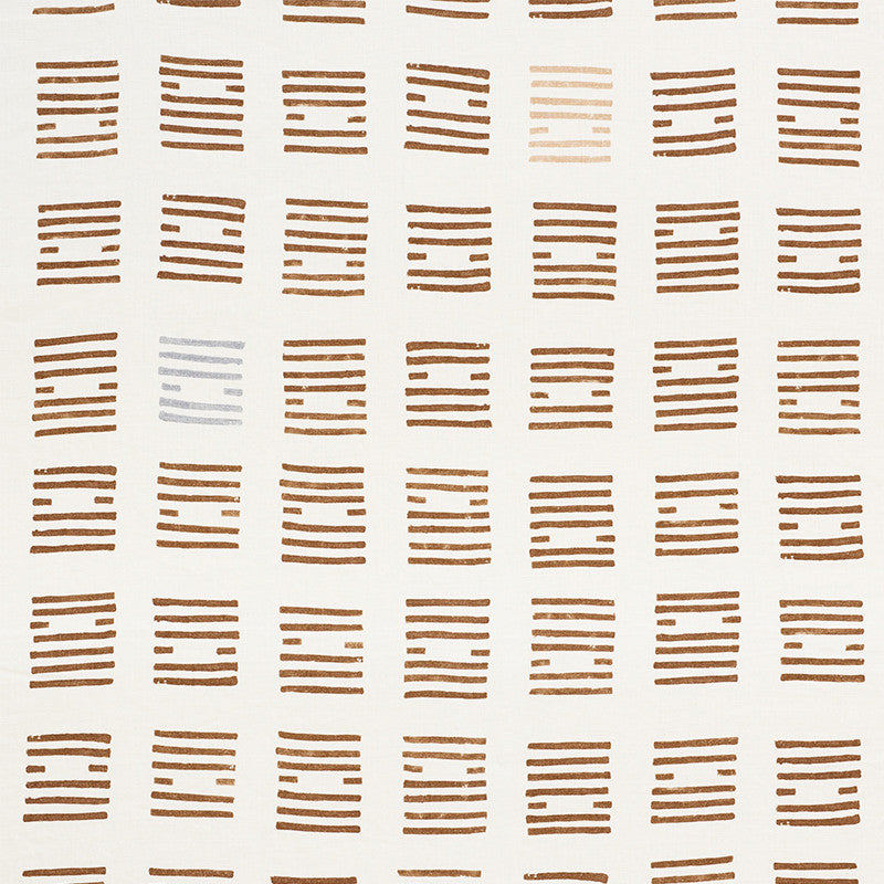 Tiasquam Teak 177883 by Schumacher Designer Fabric CAROLINE Z HURLEY See Sample ITALY - </p><p>Repeat: Horizontal: 50 1/2" (128CM) and Vertical: 45 1/4" (115CM) 51 1/4" (130CM) - Swanky Fabrics -