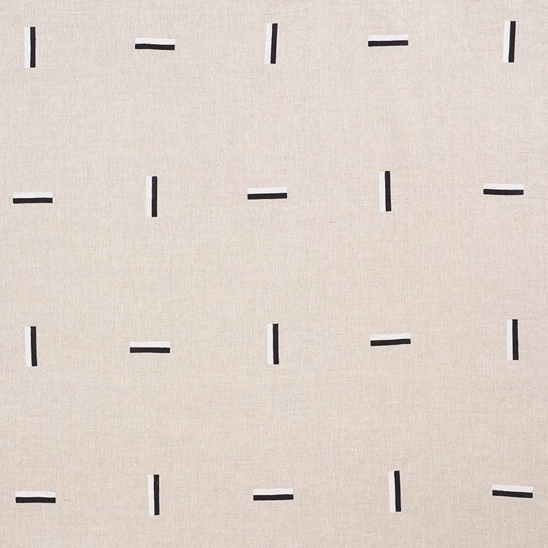 Icehouse Black & White 177911 by Schumacher Designer Fabric CAROLINE Z HURLEY LINEN 100% UNITED STATES OF AMERICA </p><p>Repeat: Horizontal: 16" (41CM) and Vertical: 18 3/4" (48CM) 58.5 - Swanky Fabrics -