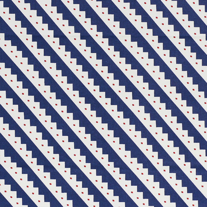 Zeppelin Blue 178022 by Schumacher Designer Fabric CLUB CAVALIER COTTON 100% UNITED STATES OF AMERICA WYZENBEEK 15,000 </p><p>Repeat: Horizontal: 5 1/2" (14CM) and Vertical: 5 1/2" (14CM) 55.25 - Swanky Fabrics -