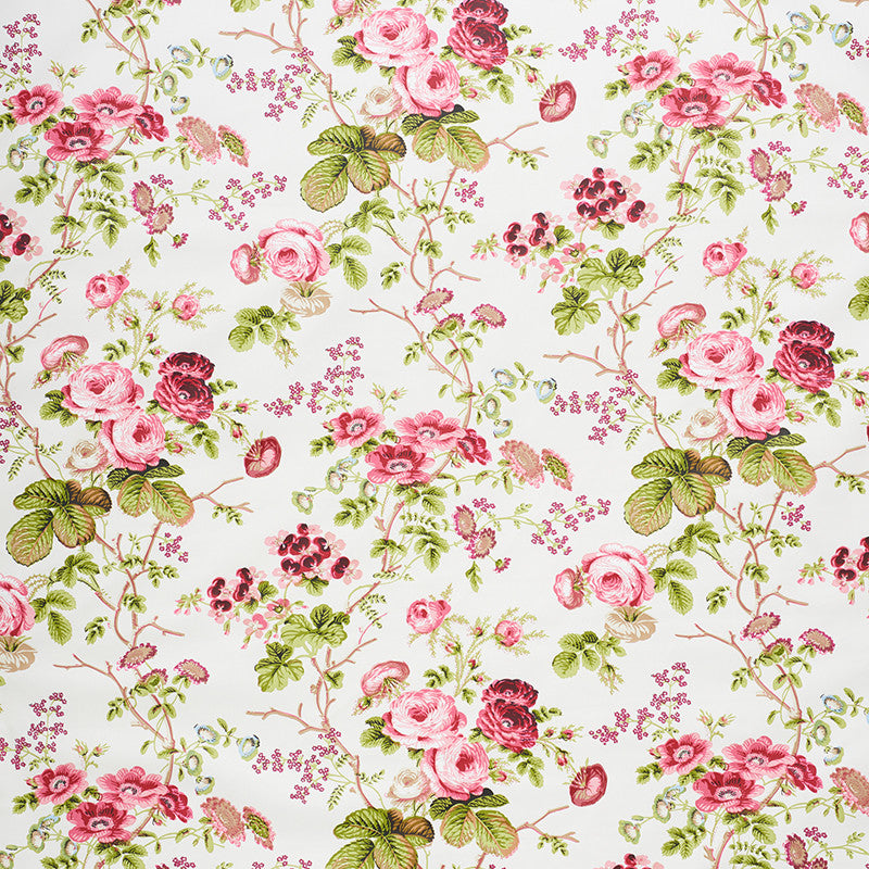 Salisbury Chintz Garnet 178151 by Schumacher Designer Fabric SCHUMACHER CLASSICS See Sample UNITED STATES OF AMERICA MEDIUM DURIBILTY </p><p>Repeat: Horizontal: 18" (46CM) and Vertical: 39 1/4" (100CM) 54" (137CM) - Swanky Fabrics -