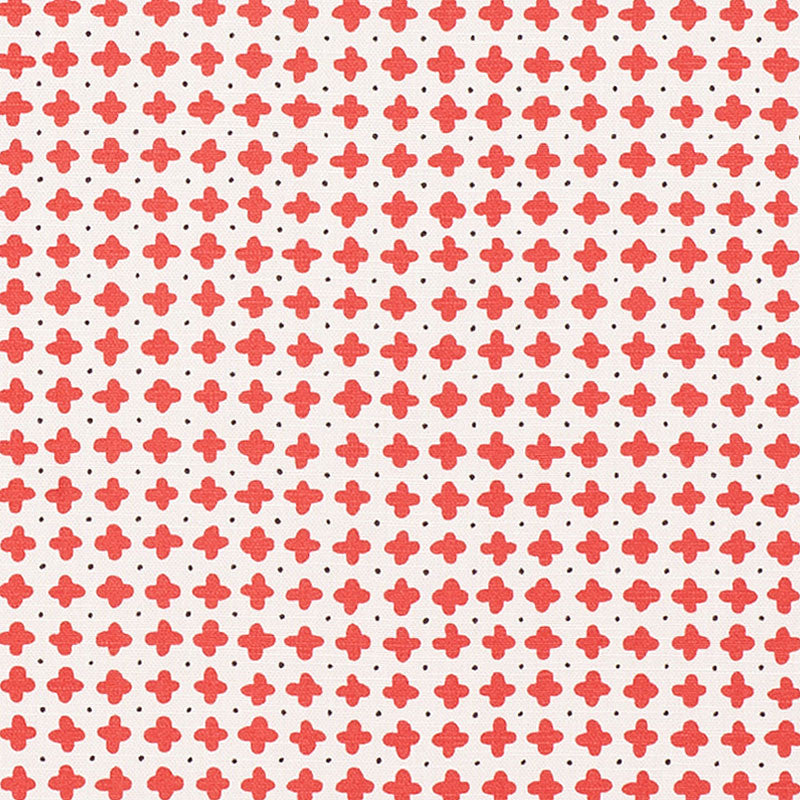 Polka Red 178241 by Schumacher Designer Fabric VERA NEUMANN See Sample UNITED KINGDOM - </p><p>Repeat: Horizontal: 13 1/2" (34CM) and Vertical: 4 7/8" (12CM) 54 1/2" (138CM) - Swanky Fabrics -