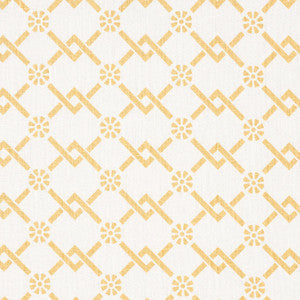 Schumacher Fabric Fretwork Flower Saffron 178311