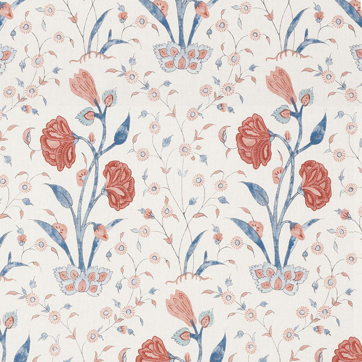 Khilana Floral Delft & Rose 178330 by Schumacher Fabric Schumacher Fabric Khilana Floral Delft & Rose 178330Fabric LINEN 66% THAILAND </p><p>Repeat: H: HORZ. 6 3/4" (17CM) , V: VERT. 30 3/4" (78CM) 54.25 - Fabric Carolina -
