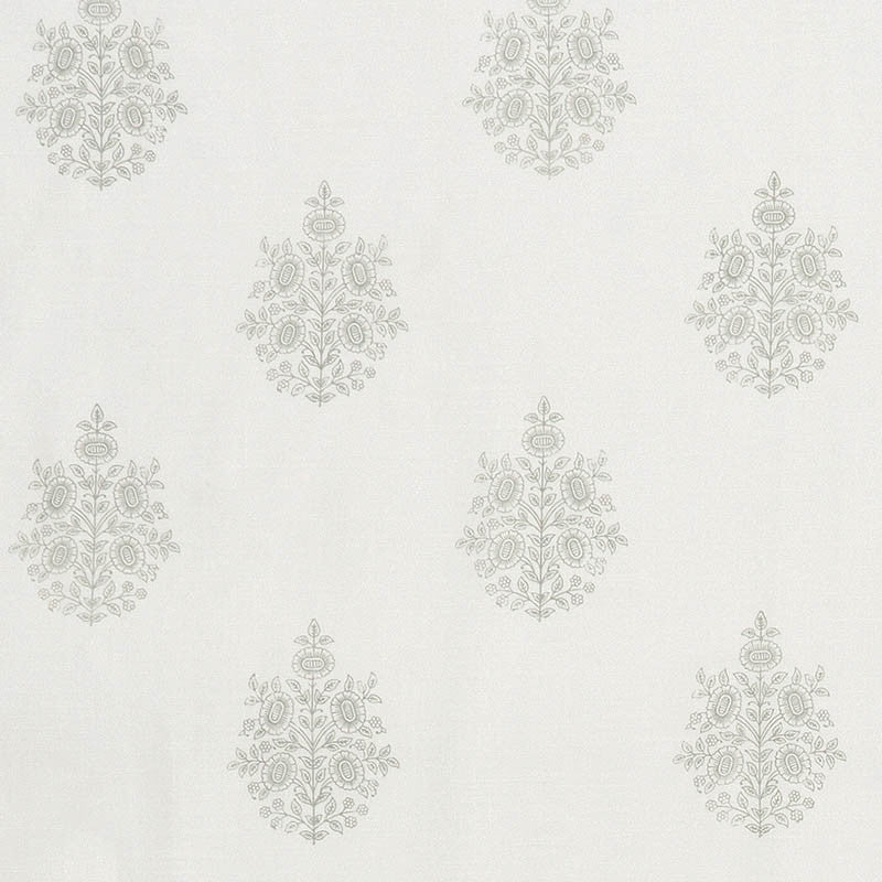 Asara Flower Sheer Grey 178370 by Schumacher Designer Fabric Patterned-Sheers-Casements 70% Polyester, 30% Linen - Horizontal: 13.375 and Vertical: 13.125 122 - Swanky Fabrics -