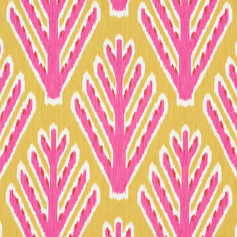 Bodhi Tree Yellow & Pink 178560 by Schumacher Designer Fabric JOHNSON HARTIG FOR LIBERTINE COTTON 100% ITALY </p><p>Repeat: Horizontal: 13 1/2" (34CM) and Vertical: 19" (48CM) 54 - Swanky Fabrics -