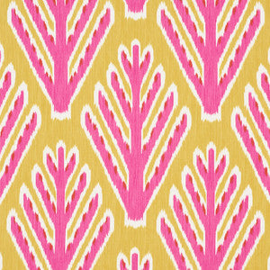 Schumacher Fabric Bodhi Tree Yellow & Pink 178560