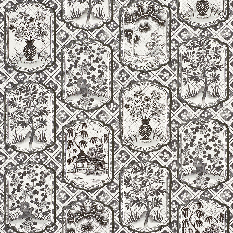 Ting Ting Black 178570 by Schumacher Fabric Schumacher Fabric Ting Ting Black 178570Fabric COTTON 100% UNITED KINGDOM </p><p>Repeat: H: HORZ. 54" (137CM) , V: VERT. 38" (97CM) 54 - Fabric Carolina -