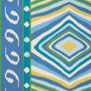 Schumacher Fabric Terence Ikat Peacock 178582