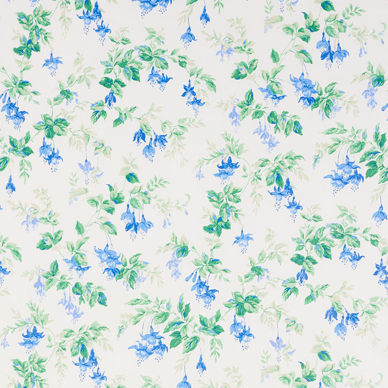 Garden Gate Chintz Cobalt 178680 by Schumacher Designer Fabric REVISIT OF POPULAR PATTERNS COTTON 100% UNITED KINGDOM </p><p>Repeat: Horizontal: 13 1/2" (34CM) and Vertical: 25 1/4" (64CM) 54 - Swanky Fabrics -