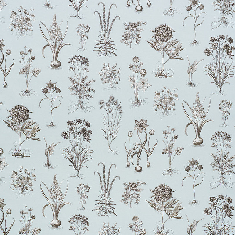 Cabot Botanical Sky 178750 by Schumacher Designer Fabric SCHUMACHER CLASSICS See Sample UNITED KINGDOM - </p><p>Repeat: Horizontal: 53 3/4" (137CM) and Vertical: 29 7/8" (56CM) 55 1/2" (141CM) - Swanky Fabrics -
