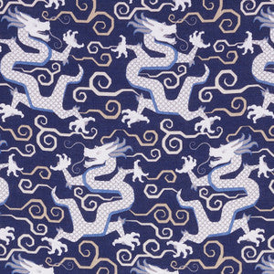 Schumacher Fabric Bixi Dragon Blue 179000