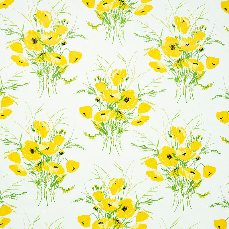 Joni Chintz Yellow 179060 by Schumacher Designer Fabric FLOWER POWER COTTON 100% UNITED STATES OF AMERICA </p><p>Repeat: Horizontal: 27" (69CM) and Vertical: 21 1/2" (55CM) 54 - Swanky Fabrics -