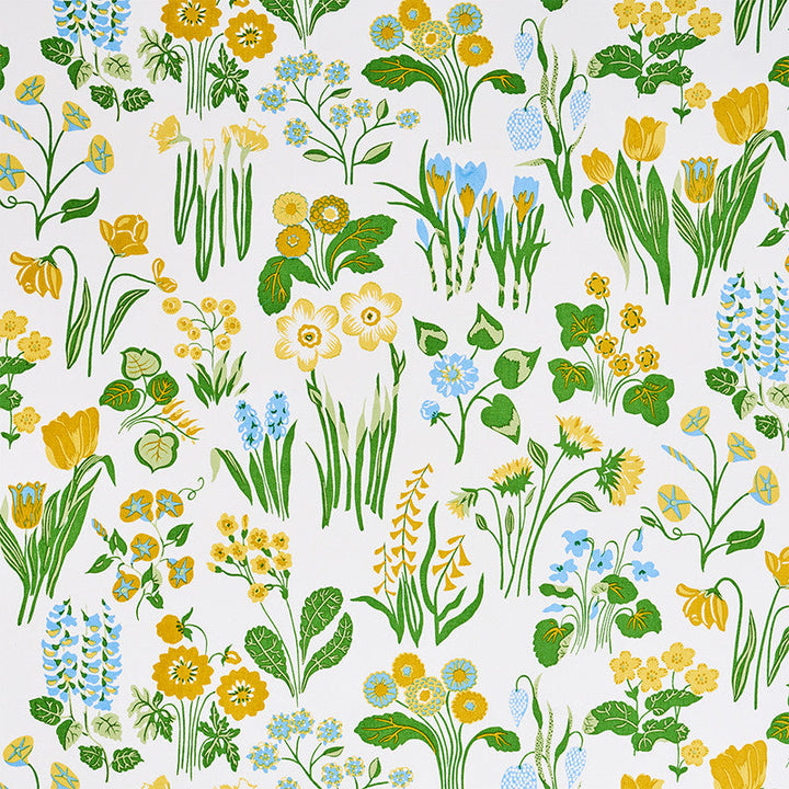 Carly Sky 179081 by Schumacher Designer Fabric FLOWER POWER See Sample UNITED STATES OF AMERICA HEAVY DURABILITY </p><p>Repeat: Horizontal: 27" (69CM) and Vertical: 27" (69CM) 54" (137CM) - Swanky Fabrics -
