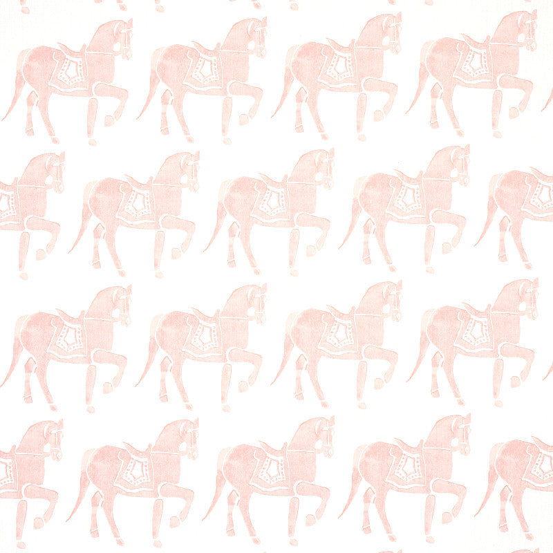 Marwari Horse Pink 179132 by Schumacher Designer Fabric MOLLY MAHON PRINTS LINEN 60% COTTON 30% THAILAND MARTINDALE 20000 </p><p>Repeat: Horizontal: 6 3/4" (17CM) and Vertical: 13 1/2" (34CM) 54 - Swanky Fabrics -
