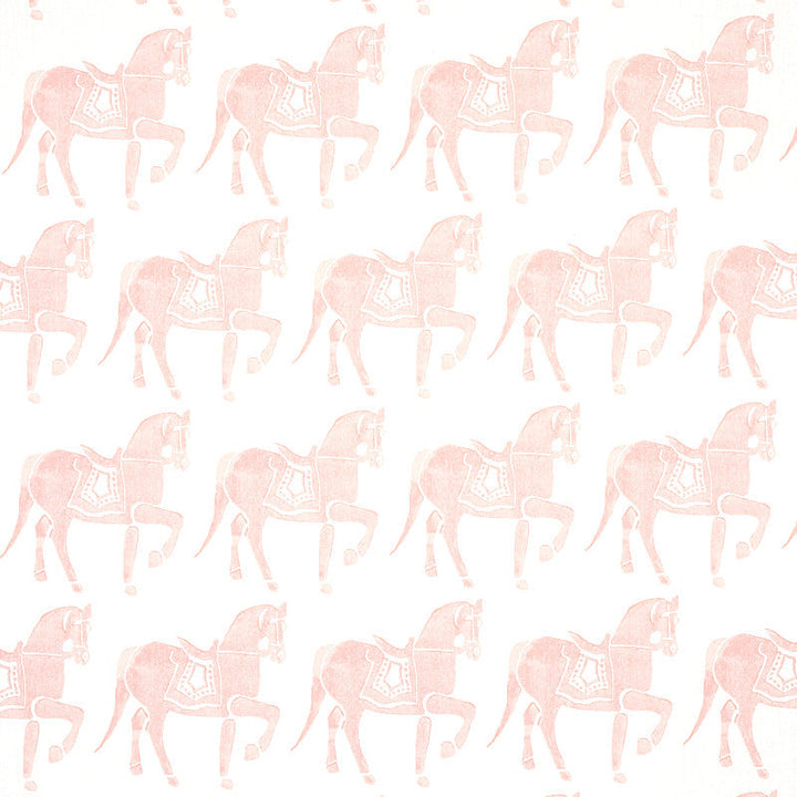 Marwari Horse Pink 179132 by Schumacher Designer Fabric MOLLY MAHON PRINTS LINEN 60% COTTON 30% THAILAND MARTINDALE 20000 </p><p>Repeat: Horizontal: 6 3/4" (17CM) and Vertical: 13 1/2" (34CM) 54 - Swanky Fabrics -