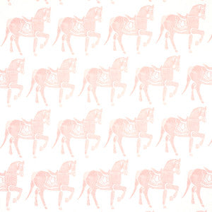 Schumacher Fabric Marwari Horse Pink 179132