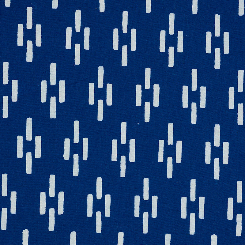 Dash Indigo 179250 by Schumacher Designer Fabric MOLLY MAHON HAND BLOCK PRINTS See Sample INDIA - </p><p>Repeat: Horizontal: 1 1/2" (4CM) and Vertical: 3 3/4" (10CM) 53" (135CM) - Swanky Fabrics -