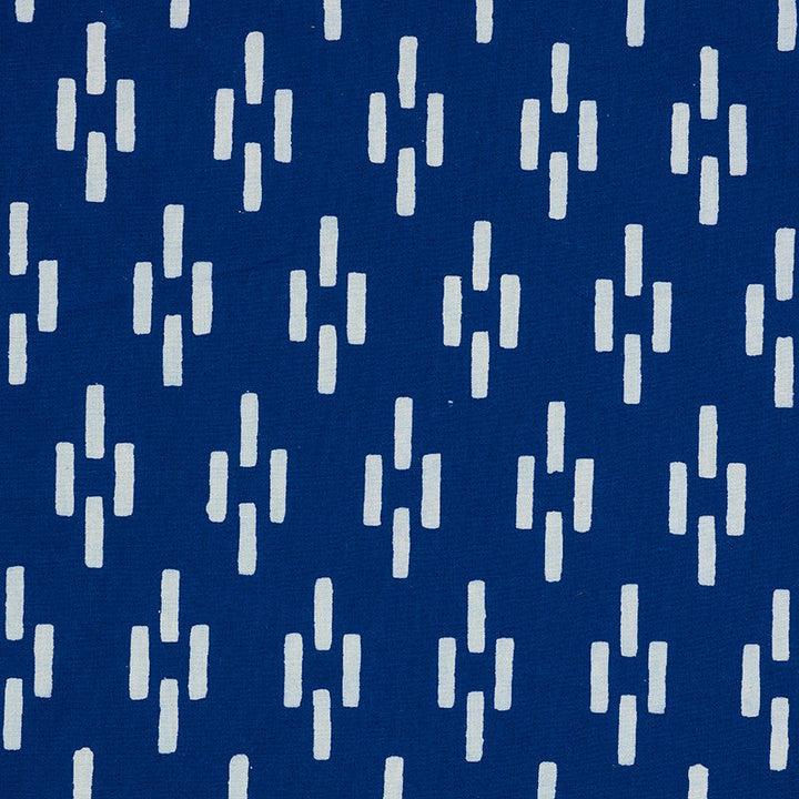 Dash Indigo 179250 by Schumacher Designer Fabric MOLLY MAHON HAND BLOCK PRINTS See Sample INDIA - </p><p>Repeat: Horizontal: 1 1/2" (4CM) and Vertical: 3 3/4" (10CM) 53" (135CM) - Swanky Fabrics -