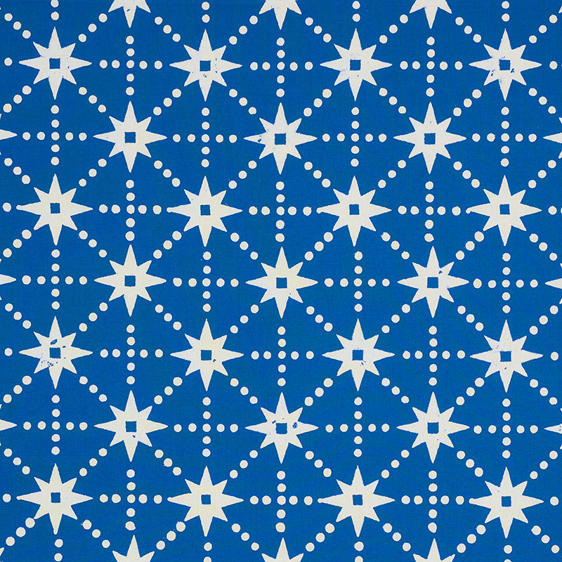 Stars Blue 179260 by Schumacher Fabric Schumacher Fabric Stars Blue 179260Fabric COTTON 100% INDIA </p><p>Repeat: H: HORZ. 4 7/8" (12CM) , V: VERT. 4 7/8" (12CM) 53 - Fabric Carolina -