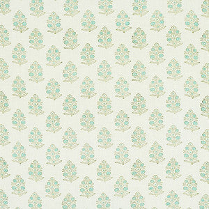 Schumacher Fabric Aditi Hand Blocked Print Green 179361