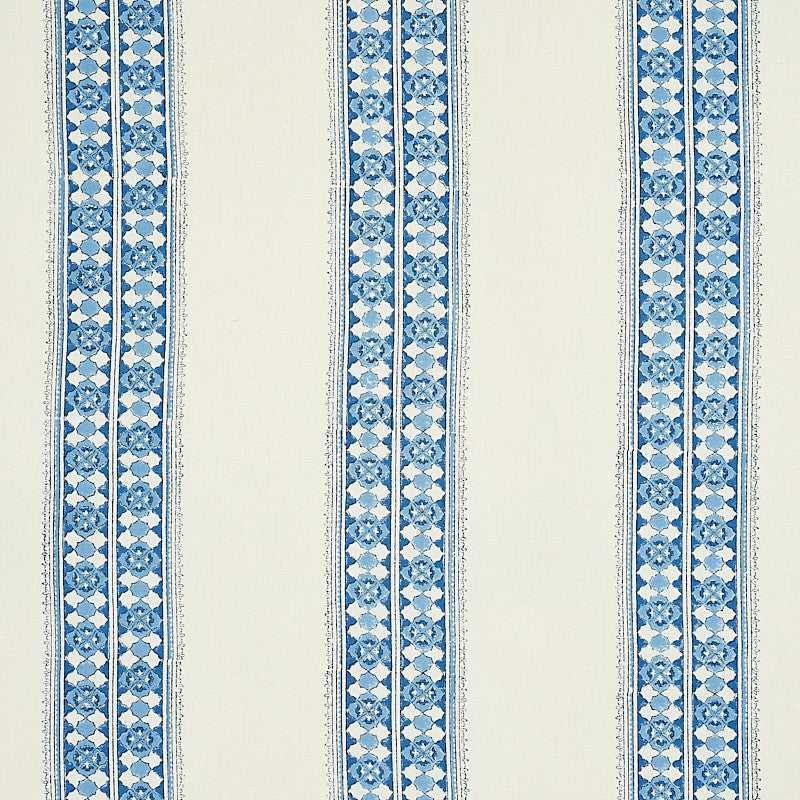 Amira Hand Blocked Print Indigo 179371 by Schumacher Fabric Schumacher Fabric Amira Hand Blocked Print Indigo 179371Fabric LINEN 55% INDIA </p><p>Repeat: H: HORZ. 8 7/8" (23CM) , V: VERT. 1 3/4" (4CM) 53 - Fabric Carolina -