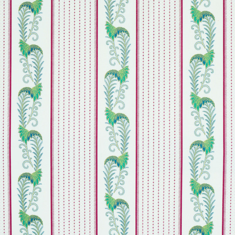 Aleksy Stripe Plum 179382 by Schumacher Designer Fabric RIVE GAUCHE COTTON 100% UNITED KINGDOM </p><p>Repeat: Horizontal: 18" (46CM) and Vertical: 27" (69CM) 54 - Swanky Fabrics -
