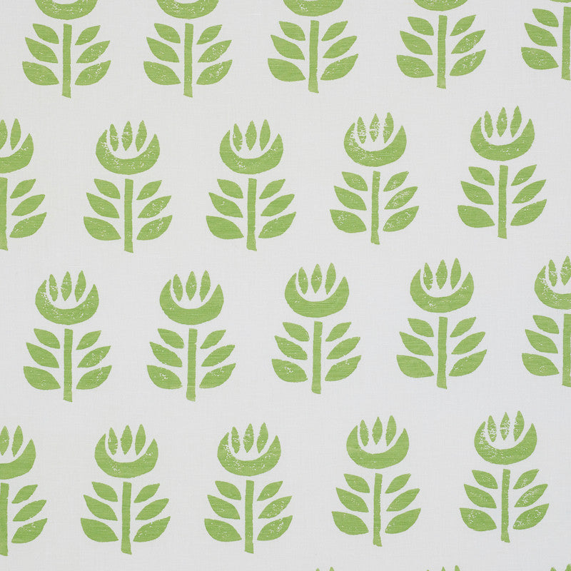 Rosenborg Hand Print Green 179400 by Schumacher Designer Fabric SCANDINAVIAN MODERN See Sample INDIA - </p><p>Repeat: Horizontal: 27" (69CM) and Vertical: 23 5/8" (60CM) 54" (137CM) - Swanky Fabrics -