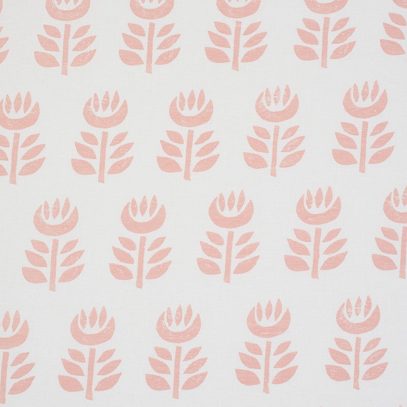 Rosenborg Hand Print Pink 179401 by Schumacher Designer Fabric SCANDINAVIAN MODERN See Sample INDIA - </p><p>Repeat: Horizontal: 27" (69CM) and Vertical: 23 5/8" (60CM) 54" (137CM) - Swanky Fabrics -