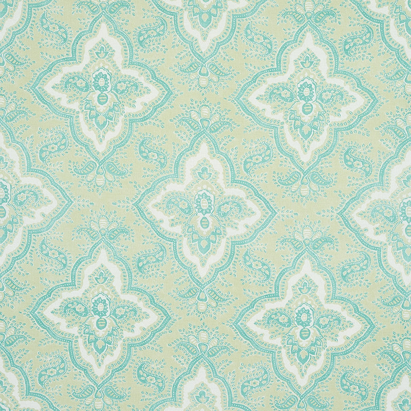 Amalia Medallion Handmade Print Mineral 179441 by Schumacher Designer Fabric JACARANDA COTTON 100% UNITED KINGDOM MARTINDALE 20000 </p><p>Repeat: Horizontal: 27" (69CM) and Vertical: 15" (38CM) 54 - Swanky Fabrics -
