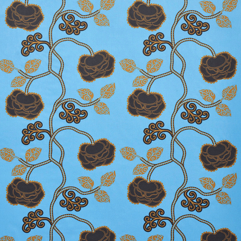 Queen Fruit Chintz Lapis 179542 by Schumacher Designer Fabric ESPALIER BY NEISHA CROSLAND COTTON 100% UNITED KINGDOM </p><p>Repeat: Horizontal: 27" (69CM) and Vertical: 18" (46CM) 54 - Swanky Fabrics -