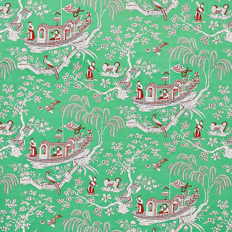 Matsudana Jade 179610 by Schumacher Designer Fabric SCHUMACHER CLASSICS COTTON 100% THAILAND MARTINDALE 20,000 </p><p>Repeat: Horizontal: 54" (137CM) and Vertical: 16 3/4" (43CM) 54 - Swanky Fabrics -