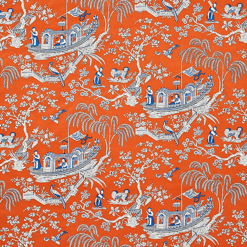 Matsudana Spice 179612 by Schumacher Fabric Schumacher Fabric Matsudana Spice 179612Fabric COTTON 100% THAILAND </p><p>Repeat: H: HORZ. 54" (137CM) , V: VERT. 16 3/4" (43CM) 54 - Fabric Carolina -