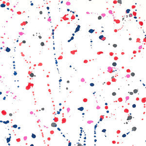 Schumacher Fabric Ink Splash Red & Blue 179710