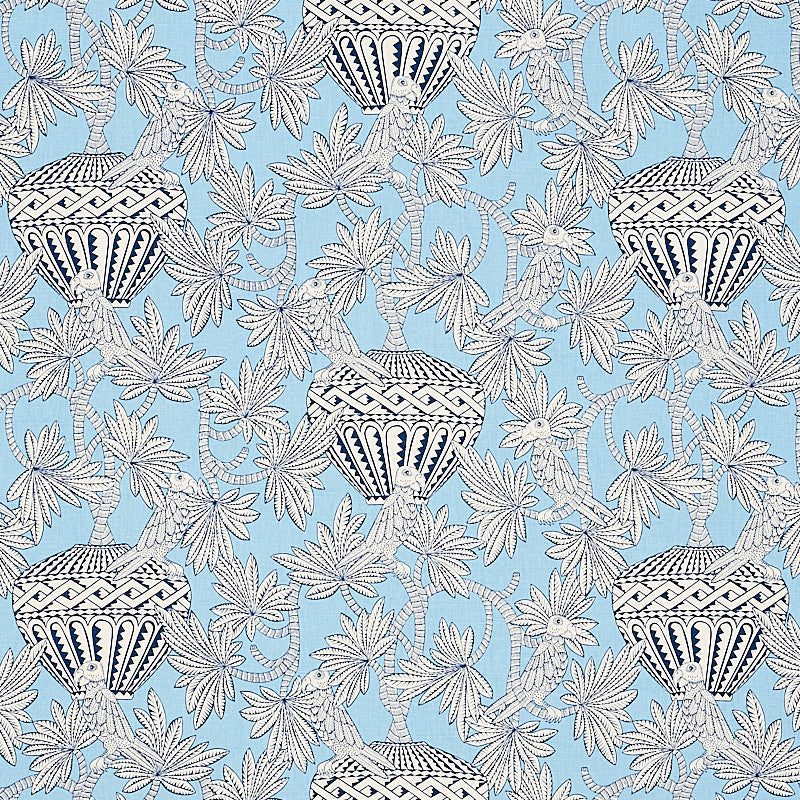 Santarem Sky 179941 by Schumacher Fabric Schumacher Fabric Santarem Sky 179941Fabric LINEN 55% UNITED STATES OF AMERICA </p><p>Repeat: H: HORZ. 13 1/2" (34CM), V: VERT. 27" (69CM) 54 - Fabric Carolina -