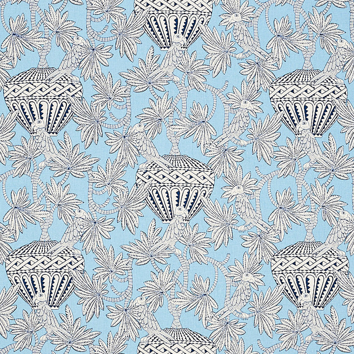 Santarem Sky 179941 by Schumacher Fabric Schumacher Fabric Santarem Sky 179941Fabric LINEN 55% UNITED STATES OF AMERICA </p><p>Repeat: H: HORZ. 13 1/2" (34CM), V: VERT. 27" (69CM) 54 - Fabric Carolina -