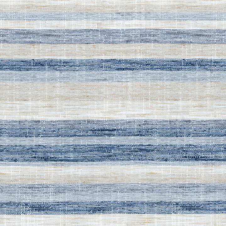 Faded Stripe Indigo 180042 by Novogratz Designer Fabric RETRO 100% Polyester INDIA Wyzenbeek 45,000 Horizontal: 0.00" and Vertical: 13.50" 54" - Swanky Fabrics -