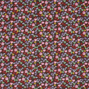 Schumacher Fabric Calico Multi On Brown 180171