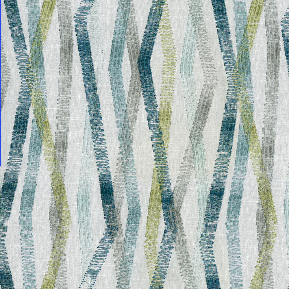 Zig & Zag Emb Poolside 180220 by Novogratz Designer Fabric - 69%Cotton 31%Polyester Embroid:100%Rayon INDIA 30000 Horizontal: 18.5 and Vertical: 13 54 - Swanky Fabrics -