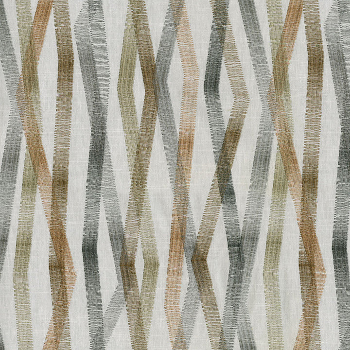 Zig & Zag Emb Woodland 180222 by Novogratz Designer Fabric - 69% Cotton 31% Polyester Embroid:100% Rayon INDIA 30000 Horizontal: 18.5 and Vertical: 13 54 - Swanky Fabrics -