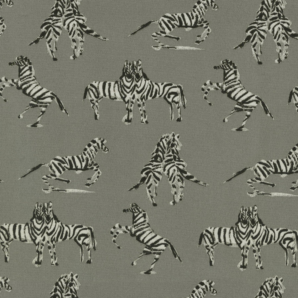 Od Dr Zebra Silver 180261 by Novogratz Designer Fabric - 100% Polyester PAKISTAN Horizontal: 9 and Vertical: 12.75 55 - Swanky Fabrics -