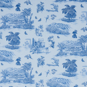 Schumacher Fabric Toussaint Toile Blue & Sky 180273