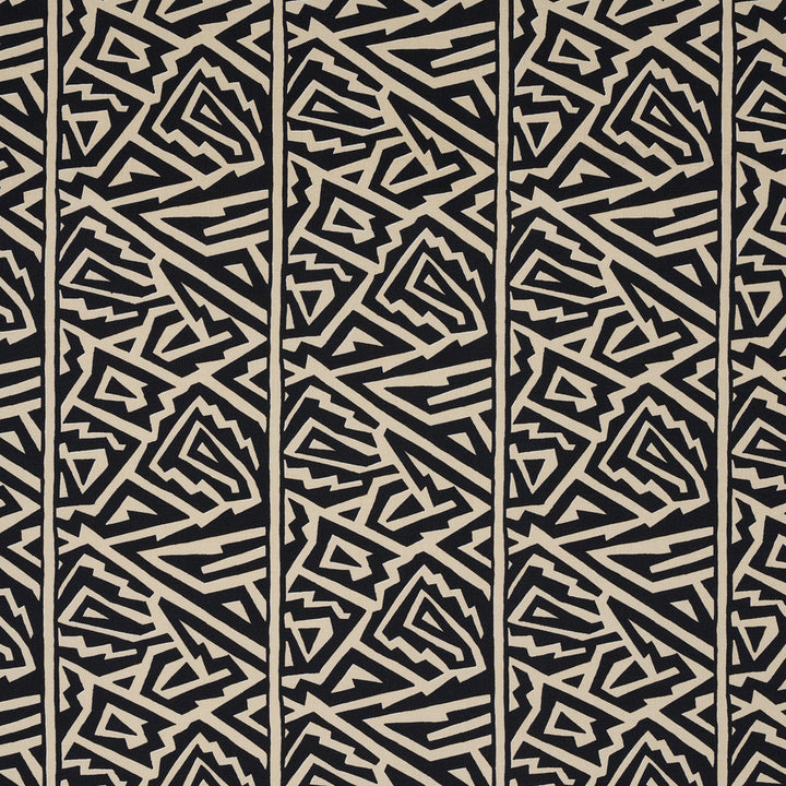 Jagged Maze Black 180320 by Schumacher Fabric Schumacher Fabric Jagged Maze Black 180320Fabric COTTON 100% INDIA </p><p>Repeat: H: HORZ. 7 5/7" (20CM), V: VERT. 11 3/4" (30CM) 52" (132CM) - Fabric Carolina -