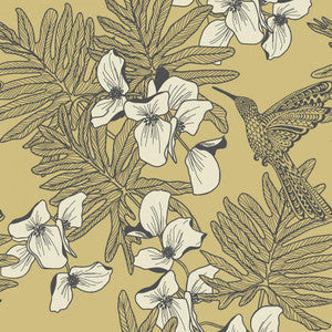 1838 Wallcoverings Wallpaper Hummingbird (Wp) # 01 Mustard