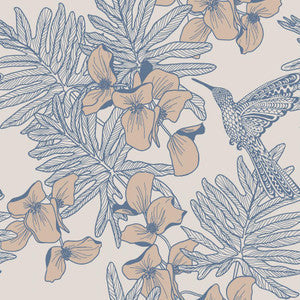 1838 Wallcoverings Wallpaper Hummingbird (Wp) # 02 Lagoon