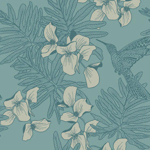 1838 Wallcoverings Wallpaper Hummingbird (Wp) # 03 Seafoam