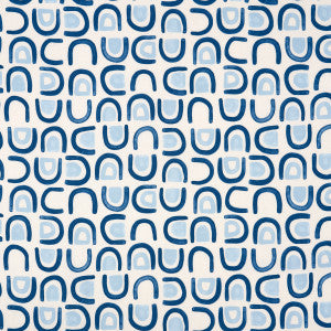 Schumacher Fabric Threshold Printed Linen Lapis 180422