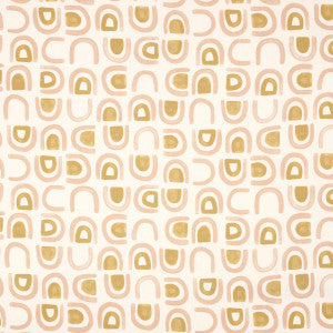 Schumacher Fabric Threshold Printed Linen Salt & Ochre 180423