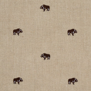 Schumacher Fabric Buffalo Embroidered Linen Natural 180450